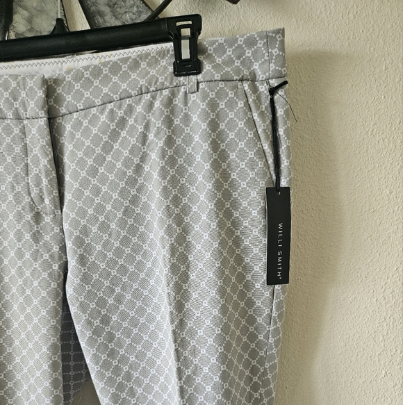 NWT Willi Smith Women's Gray White Straight Legs Workpants size 14. - Picture 3 of 10